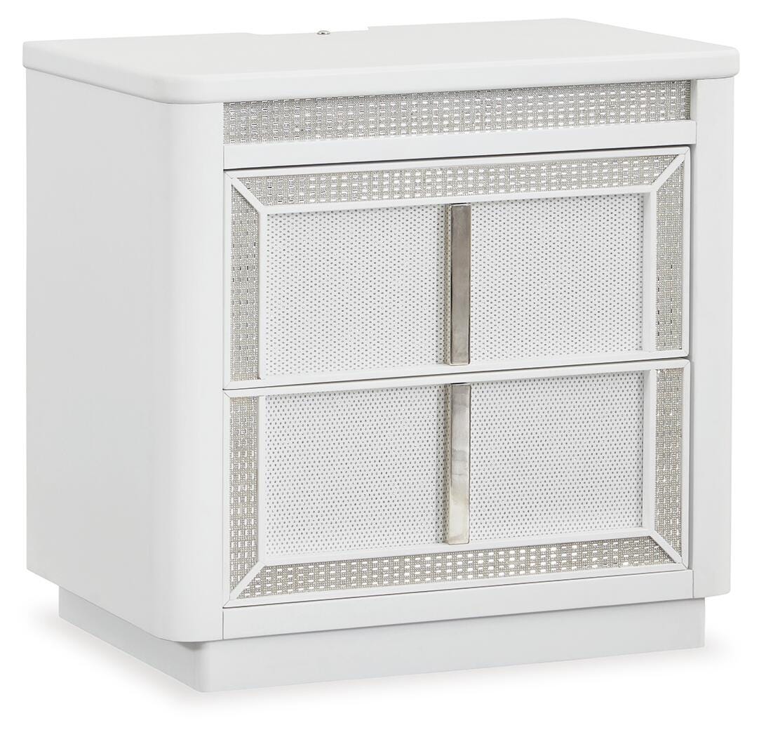 Chalanna Queen Upholstered Storage Bed, Dresser, Mirror, Chest and Nightstand