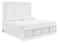 Chalanna Queen Upholstered Storage Bed with Mirrored Dresser