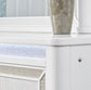 Chalanna Queen Upholstered Storage Bed with Mirrored Dresser