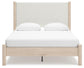 Cadmori Queen Upholstered Panel Bed with Mirrored Dresser