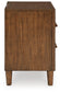 Lyncott California King Upholstered Bed with Mirrored Dresser and Nightstand