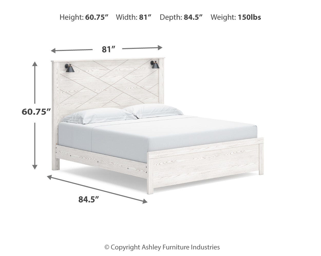 Gerridan King Panel Bed with Mirrored Dresser