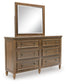 Sturlayne King Upholstered Panel Bed, Dresser, Mirror and Nightstand