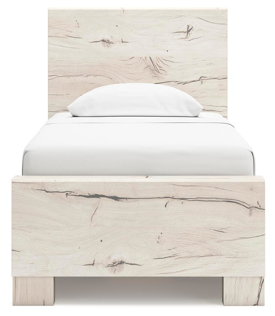 Lawroy Twin Panel Bed with Storage, Dresser, Mirror and Nightstand