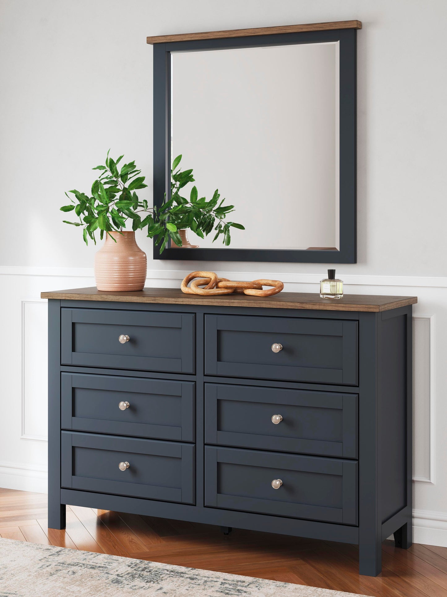 Landocken Twin Panel Headboard, Dresser, Mirror and Nightstand