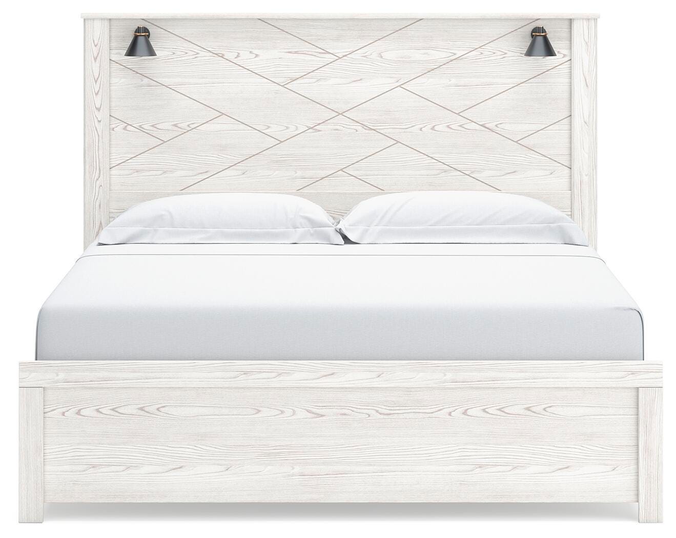Gerridan King Panel Bed with Mirrored Dresser and Nightstand