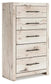 Lawroy King Panel Bed with Storage, Dresser, Mirror, Chest and Nightstand