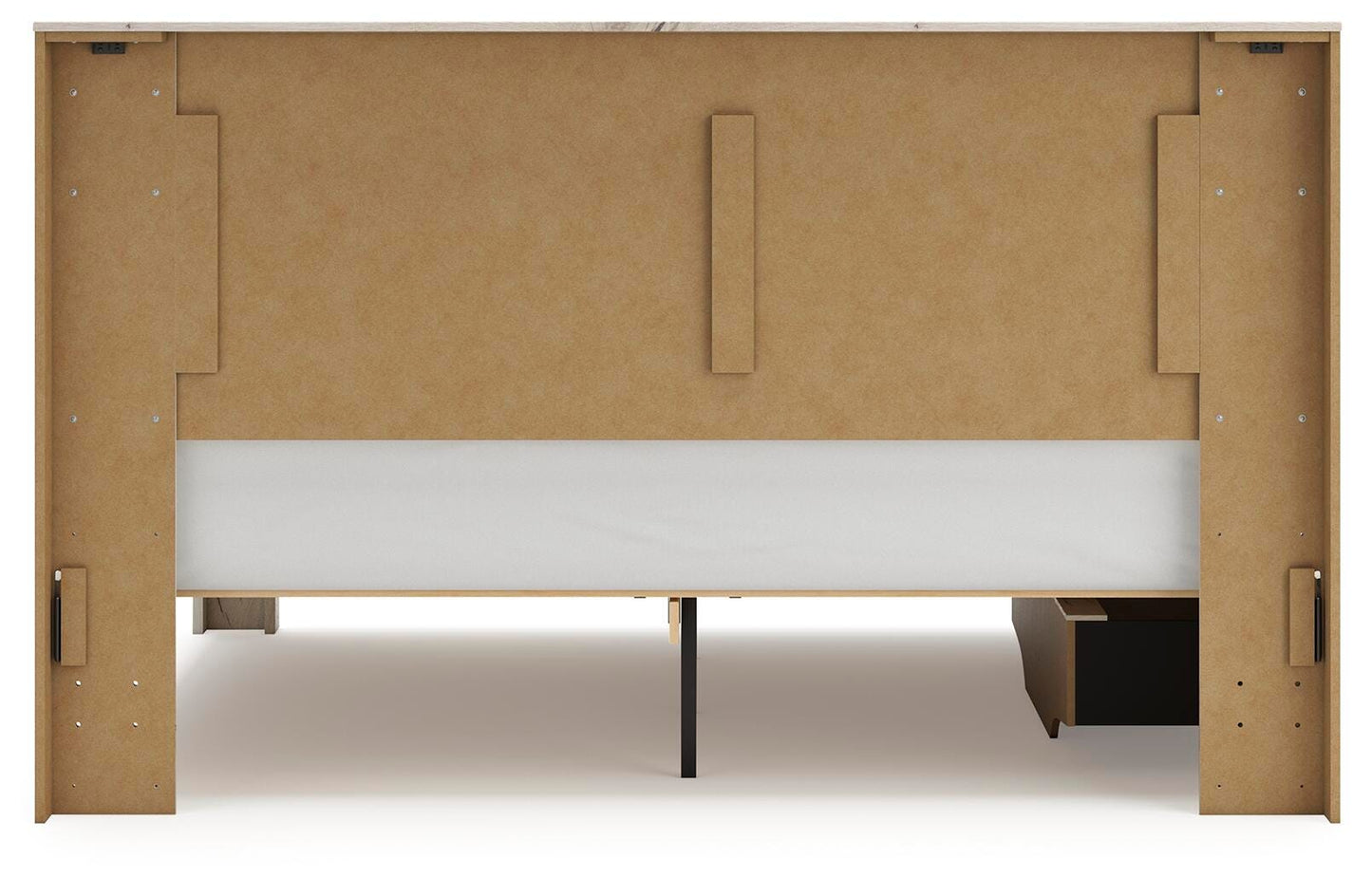 Lawroy King Panel Bed with Storage, Dresser, Mirror and Nightstand