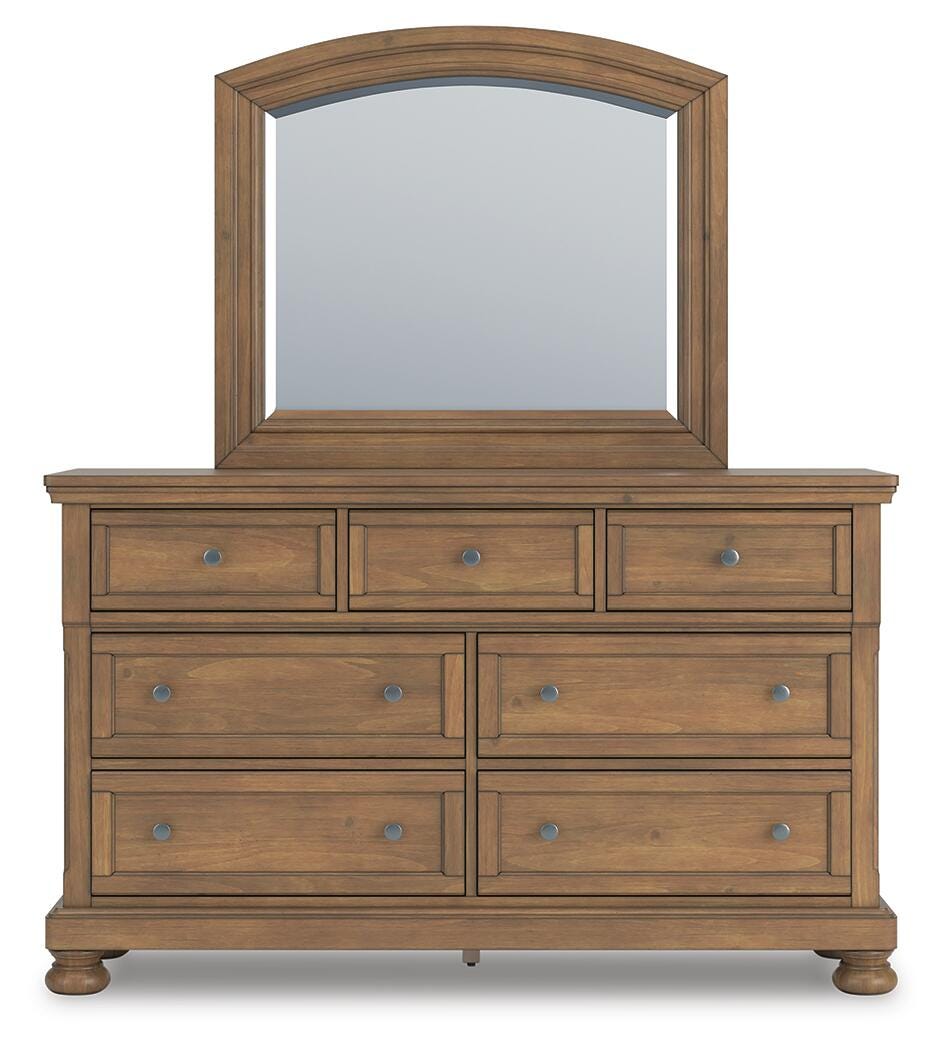 Feddinger King Panel Bed with Mirrored Dresser