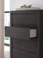 Fraluna King Panel Storage Bed, Dresser, Mirror, Chest and Nightstand