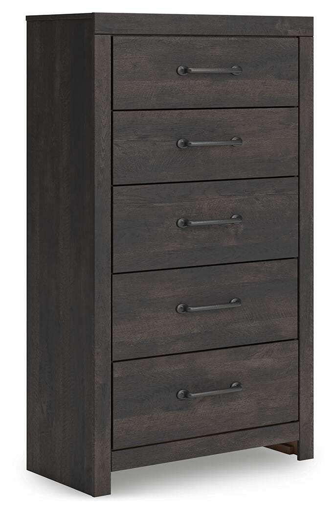 Hollivern Twin Panel Storage Bed, Dresser, Mirror, Chest and Nightstand