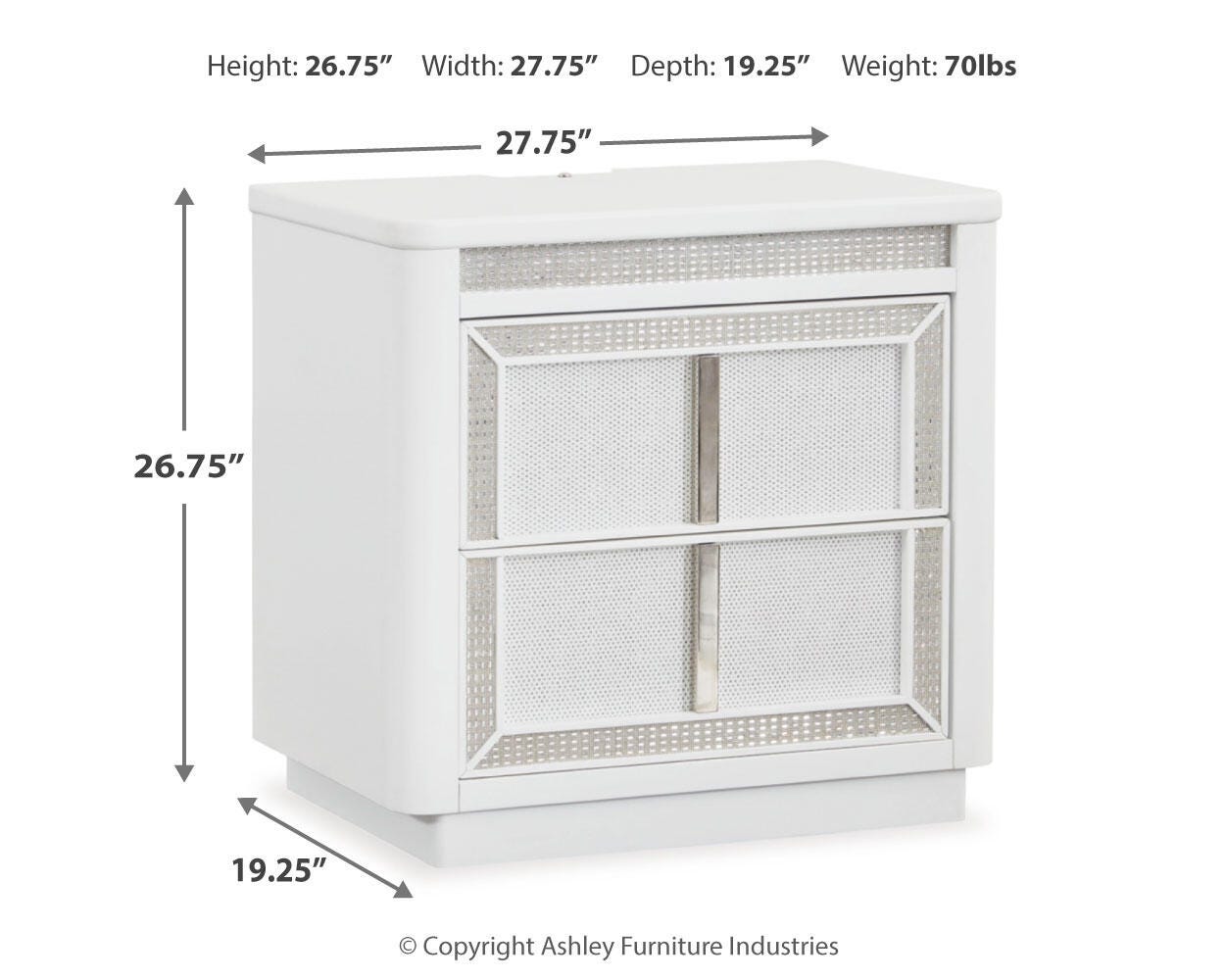 Chalanna California King Upholstered Storage Bed, Dresser, Mirror and Nightstand