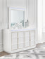 Chalanna King Upholstered Storage Bed, Dresser, Mirror and Nightstand