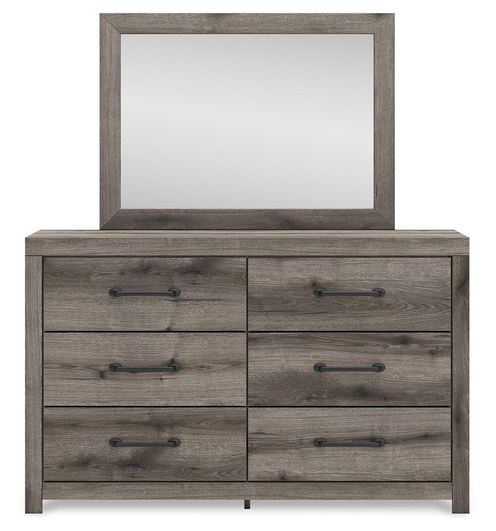 Graystorm Twin Panel Bed, Dresser and Mirror