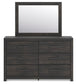 Hollivern Full Panel Bed, Dresser, Mirror, Chest and Nightstand