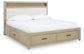 Calmoro King Bookcase Bed with Mirrored Dresser