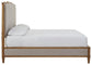 Sharlance California King Upholstered Panel Bed, Dresser and Mirror