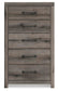 Graystorm King Panel Bed, Dresser, Mirror, Chest and Nightstand