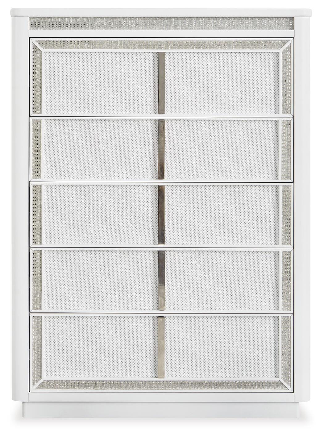Chalanna California King Upholstered Storage Bed, Dresser, Mirror, Chest and Nightstand