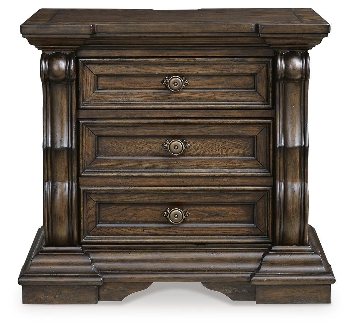 Maylee King Canopy Bed, Dresser, Mirror, Chest and Nightstand