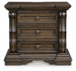 Maylee King Canopy Bed, Dresser, Mirror, Chest and Nightstand