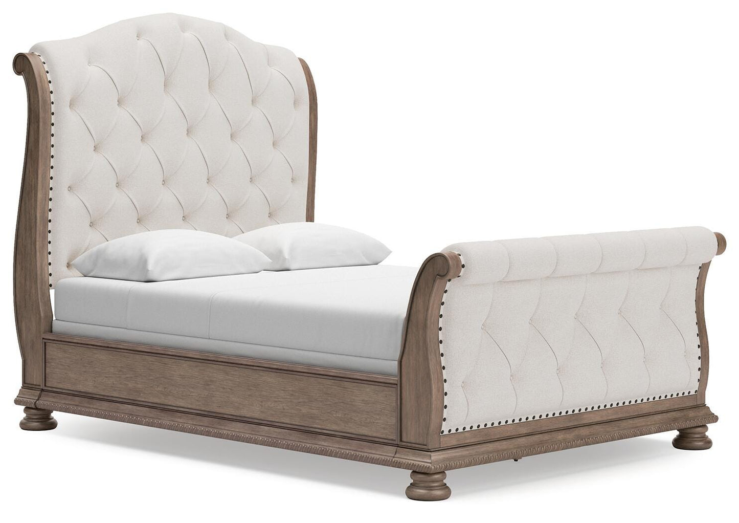 Ardenfield Queen Upholstered Sleigh Bed, Dresser, Mirror and Nightstand