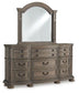 Ardenfield California King Upholstered Sleigh Bed, Dresser and Mirror