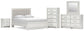 Zuraleus Queen Upholstered Panel Bed, Dresser, Mirror, Chest and Nightstand