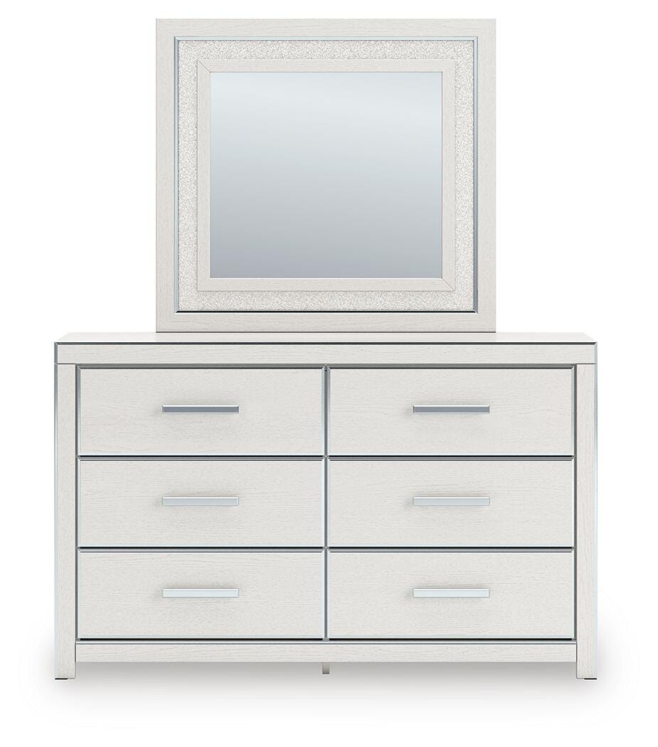 Zuraleus Queen Upholstered Panel Bed, Dresser, Mirror, Chest and Nightstand