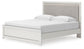Zuraleus King Upholstered Panel Platform Bed, Dresser, Mirror, Chest and Nightstand