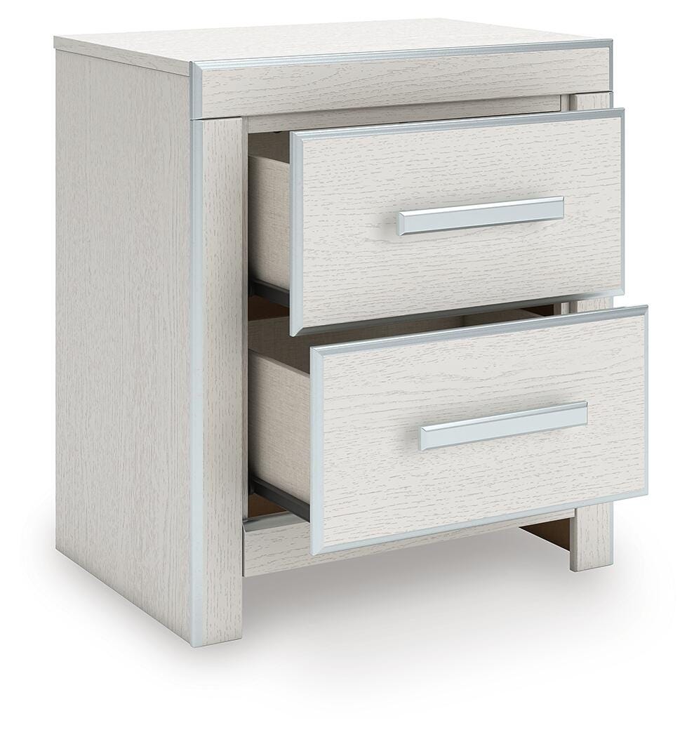 Zuraleus King Upholstered Panel Platform Bed, Dresser, Mirror, Chest and Nightstand