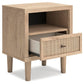 Cielden Queen Upholstered Bed with Roll Slats, Dresser, Mirror and Nightstand