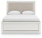Zuraleus Queen Upholstered Panel Platform Bed, Dresser, Mirror and Nightstand