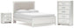 Zuraleus Queen Upholstered Panel Platform Bed, Dresser, Mirror and Nightstand