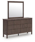 Pamytta King Upholstered Panel Bed, Dresser and Mirror