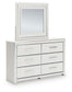 Zuraleus Queen Upholstered Bed, Dresser, Mirror and Nightstand