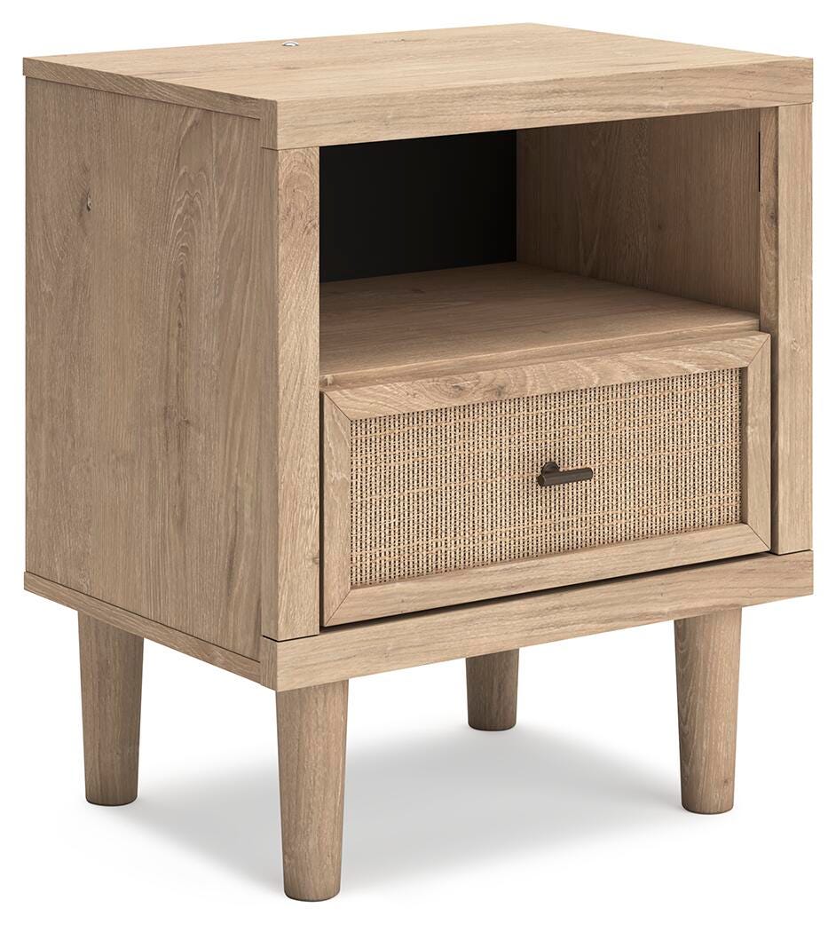 Cielden California King Upholstered Bed with Roll Slats, Dresser, Mirror, Chest and Nightstand