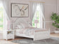 Kozlani Full Upholstered Panel Bed, Dresser and Mirror