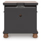 Rowlenstown King Poster Bed with Mirrored Dresser and Nightstand