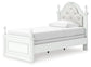 Kozlani Twin Upholstered Panel Bed, Dresser and Mirror