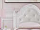 Kozlani Twin Upholstered Panel Bed, Dresser, Mirror and Nightstand
