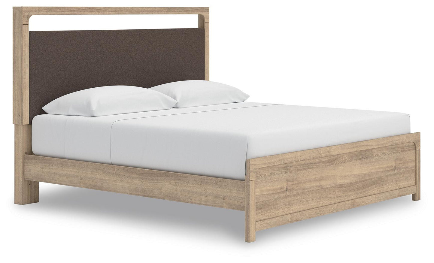 Kinlanni King Upholstered Platform Bed, Dresser and Mirror