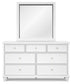 Fortman California King Panel Storage Bed, Dresser and Mirror