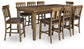 Urbinforte Counter Height Dining Table and 8 Barstools