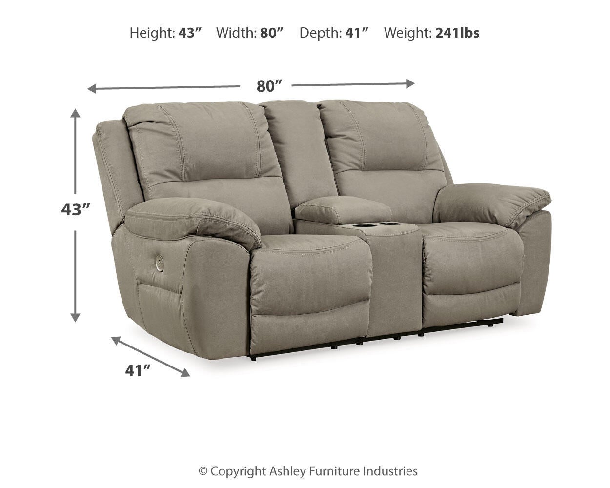Next-Gen Gaucho DBL REC PWR Loveseat w/Console
