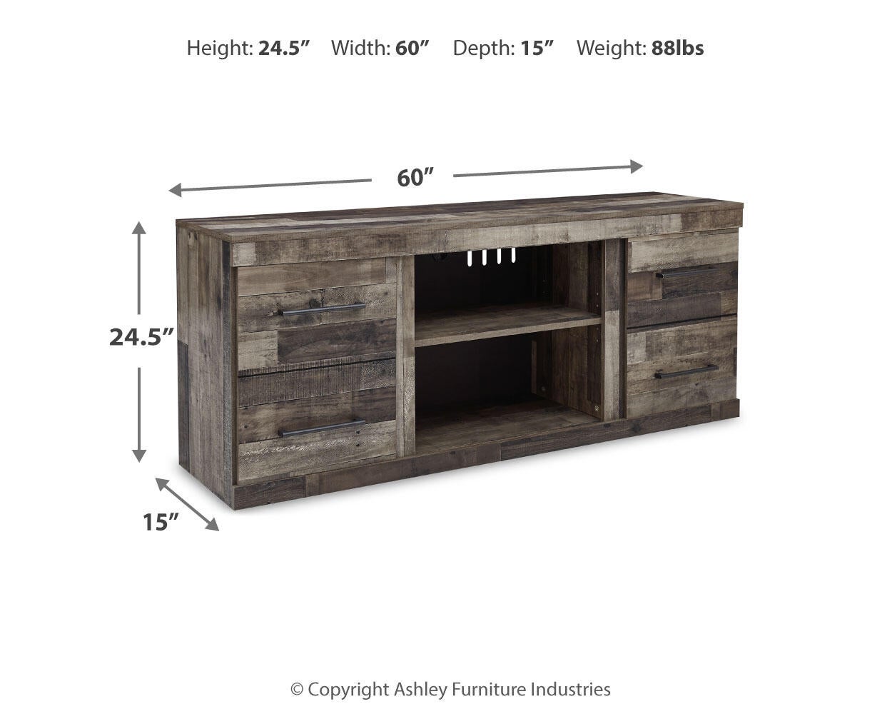 Derekson LG TV Stand w/Fireplace Option
