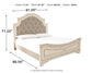 Realyn King Upholstered Panel Bed with Mirrored Dresser