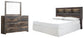 Drystan King/California King Bookcase Headboard Bed with Mirrored Dresser