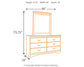 Huey Vineyard Twin Sleigh Headboard Bed with Mirrored Dresser