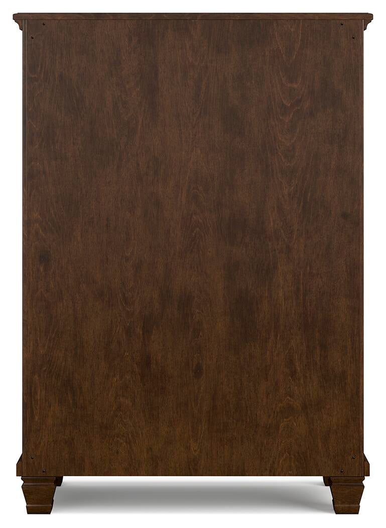 Danabrin Full Panel Bed with Mirrored Dresser, Chest and Nightstand
